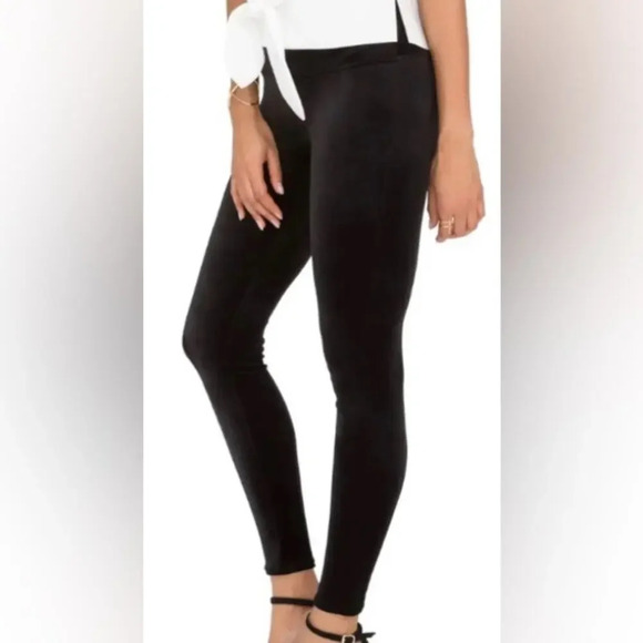 SPANX Velvet Leggings Black Size Large - Picture 1 of 8